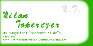 milan toperczer business card